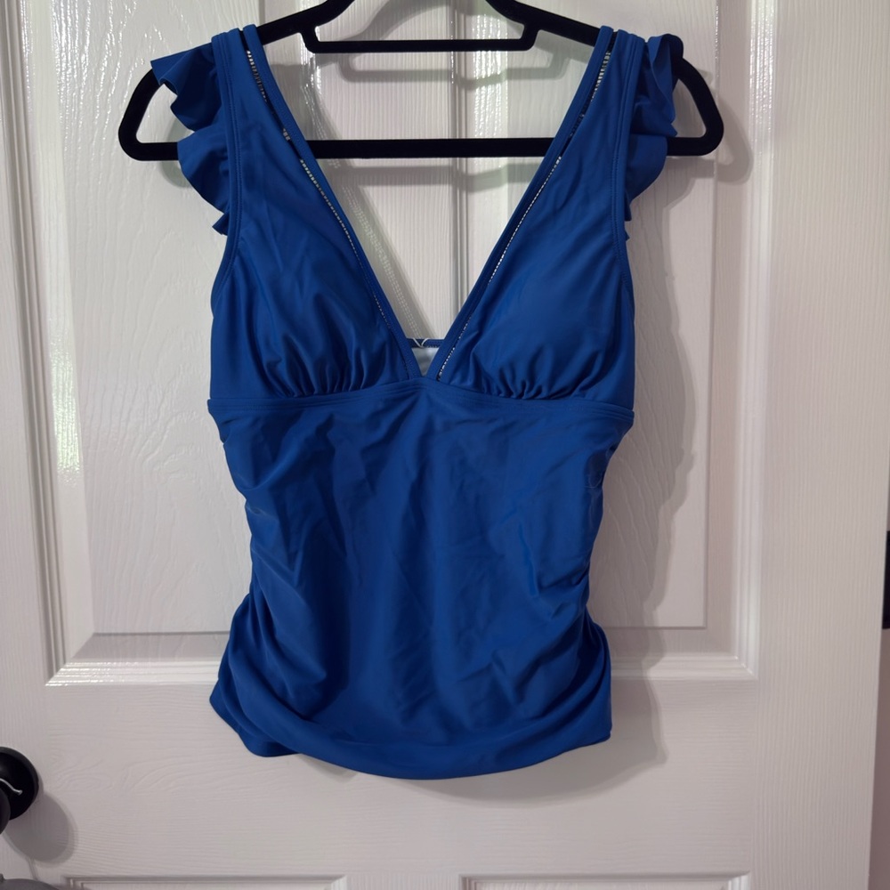 Cupshe Blue Ruffle Bikini Top